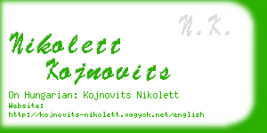 nikolett kojnovits business card